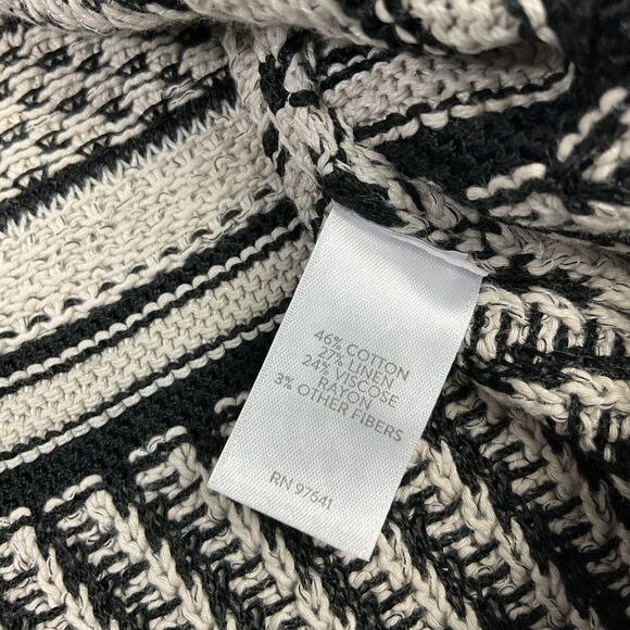 J.Jill Linen Blend Sweater Striped 3/4 Sleeve Knit Heavyweight Pullover Small - Picture 9 of 11